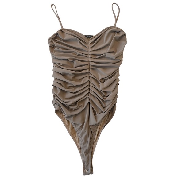 Goldsign Hutton Ruched Nude Bodysuit - Picture 5 of 11
